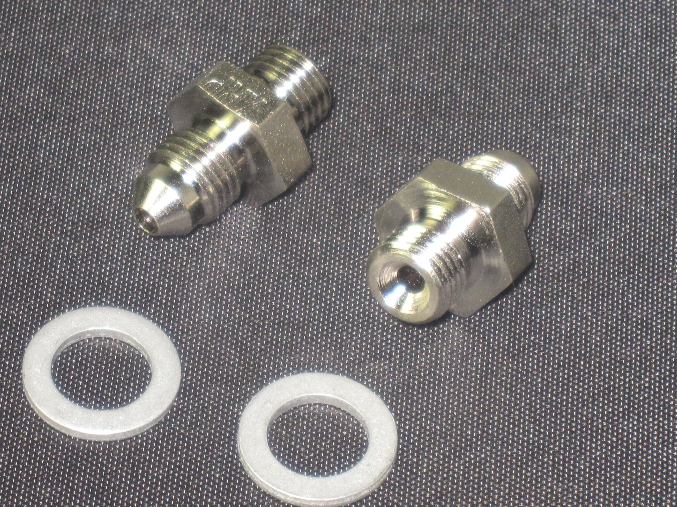 (image for) -3 MALE TO 7/16-24 SEAL ADAPTER WITH CRUSH WASHER NICKEL PLATED